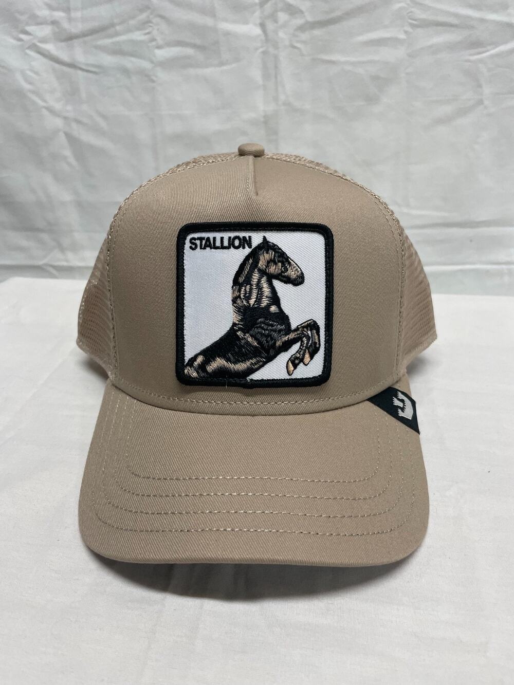 Goorin Bros. Tan STALLION Horse Embroidered Patch Trucker Snapback Hat NWT